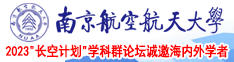 鸡巴大啊射视频南京航空航天大学2023“长空计划”学科群论坛诚邀海内外学者